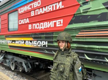 Курсанты Хабаровского филиала Центра «ВОИН» встретили агитпоезд Минобороны России